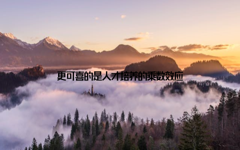 更可喜的是人才培养的乘数效应