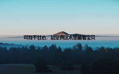 可我不甘心, 总觉得这水里藏着宝贝
