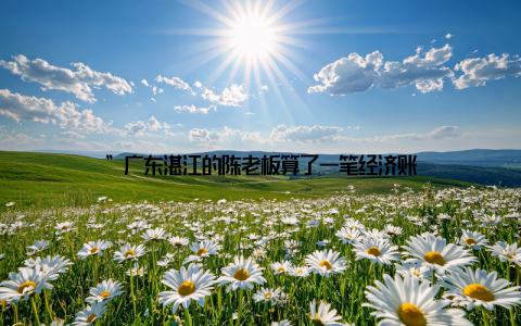 ”广东湛江的陈老板算了一笔经济账