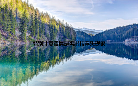 特别注意清晨是否出现浮头现象