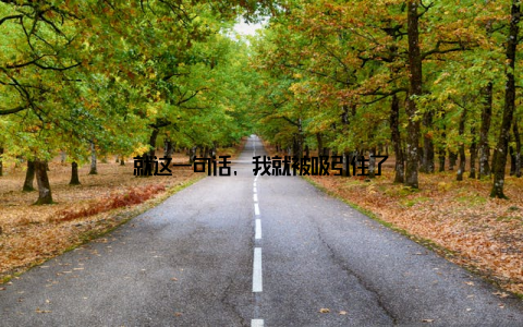 就这一句话, 我就被吸引住了