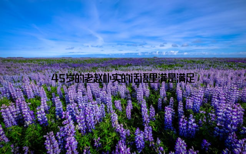 45岁的老赵朴实的话语里满是满足