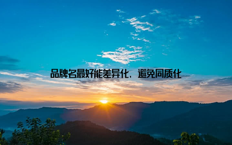 品牌名最好能差异化, 避免同质化
