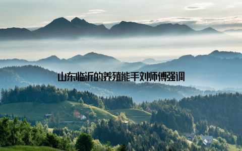 山东临沂的养殖能手刘师傅强调