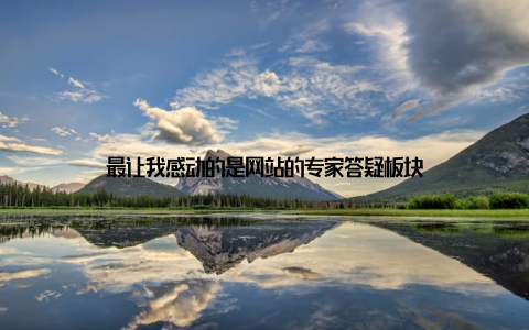 最让我感动的是网站的专家答疑板块