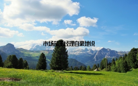 市场部王经理自豪地说