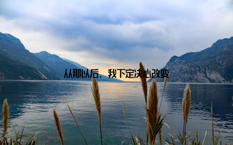 从那以后, 我下定决心改变