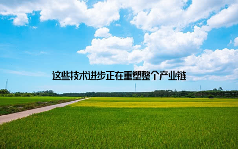 这些技术进步正在重塑整个产业链
