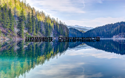 从投苗到收获, 全过程都有数据记录