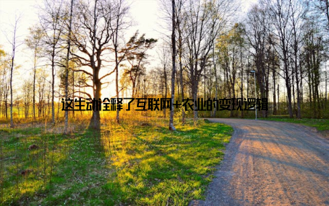 这生动诠释了互联网+农业的变现逻辑